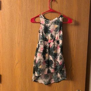 Green and tan safari print dress